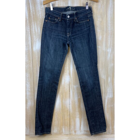 7 Seven For All Mankind Roxanne Women's Jeans Dark Wash Size 28 X 32" inseam - Picture 1 of 14